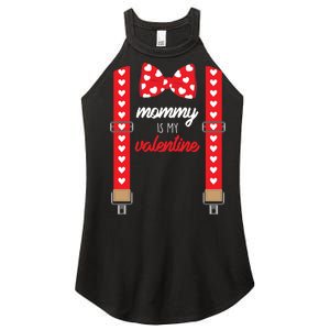 Mommy Is My Valentine Cute Bow Tie Suspenders Women's Perfect Tri Rocker Tank