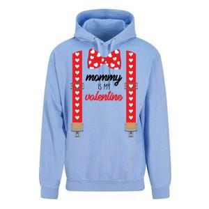 Mommy Is My Valentine Cute Bow Tie Suspenders Unisex Surf Hoodie