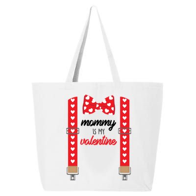 Mommy Is My Valentine Cute Bow Tie Suspenders 25L Jumbo Tote