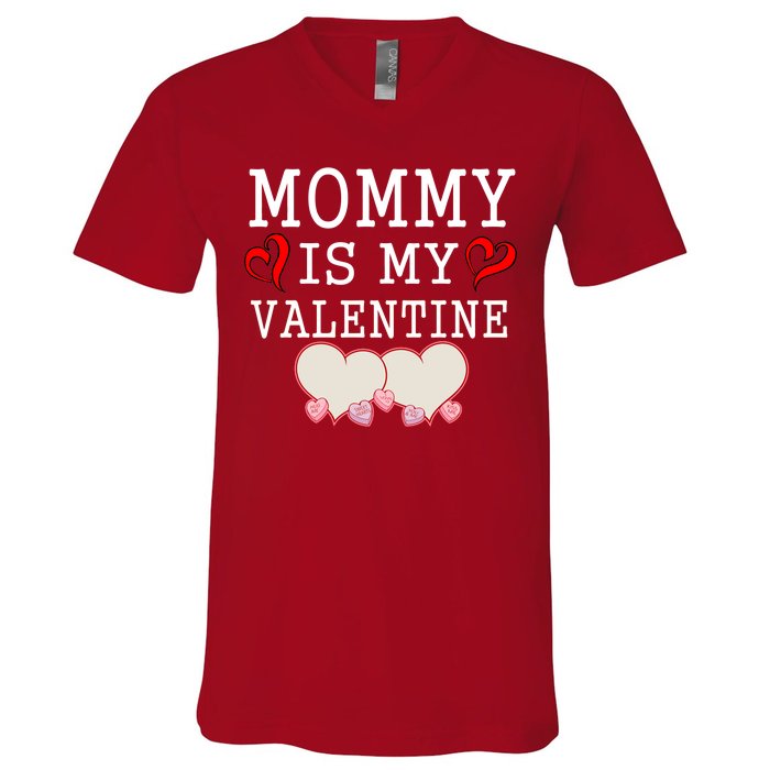 Mommy Is My Valentine Gift For Little Boy V-Neck T-Shirt