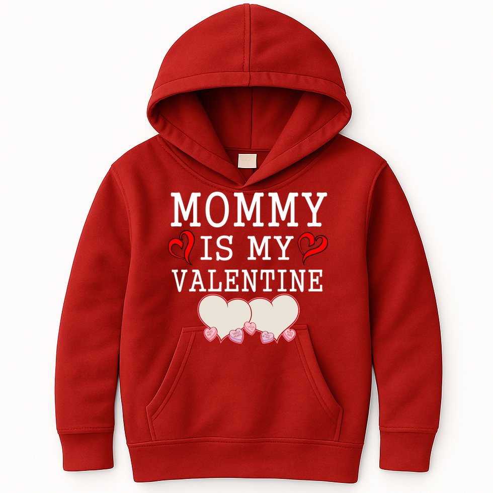 Mommy Is My Valentine Gift For Little Boy Kids Hoodie