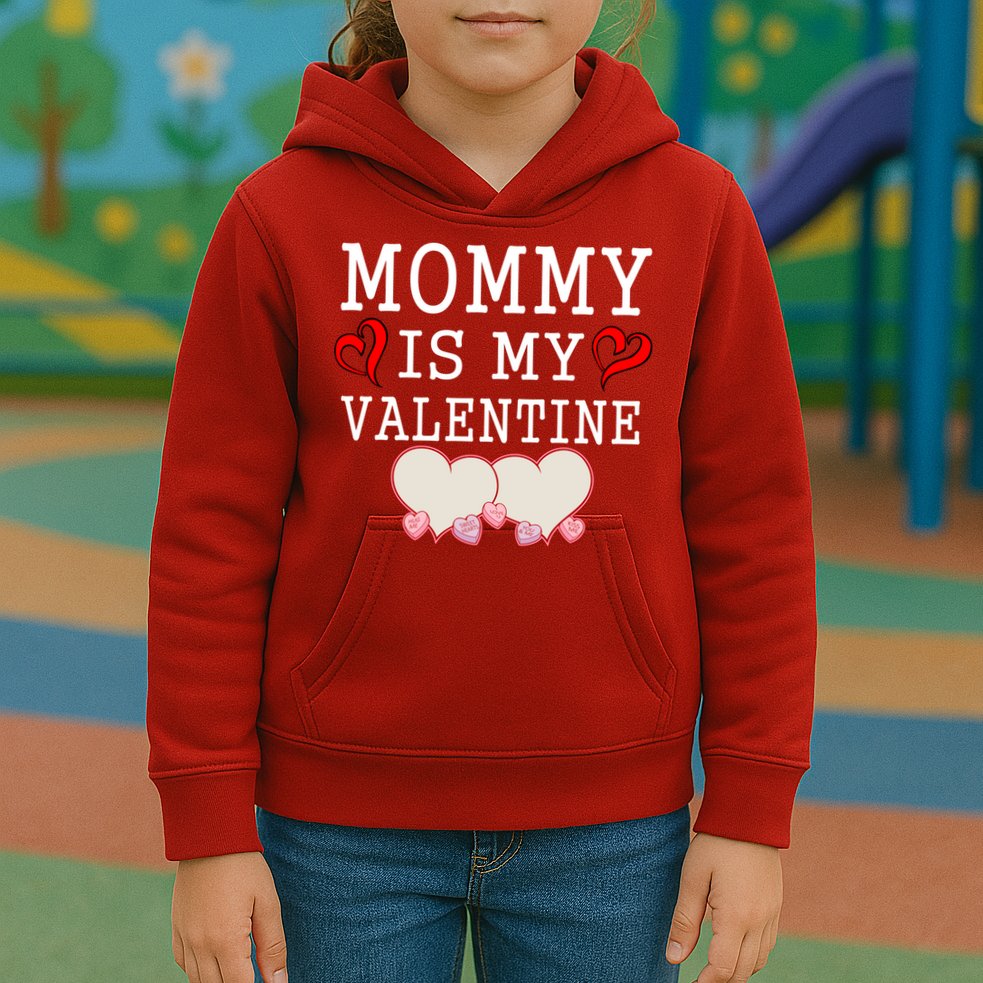 Mommy Is My Valentine Gift For Little Boy Kids Hoodie