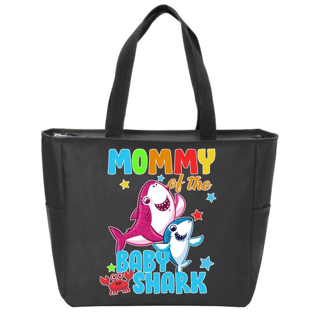 Mommy Of The Baby Shark Zip Tote Bag