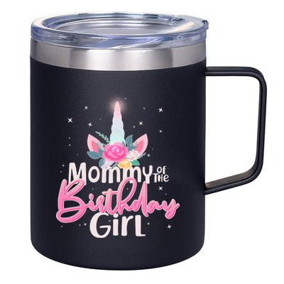 Mommy of the Birthday Girl Magical Unicorn 12oz Stainless Steel Coffee Mug