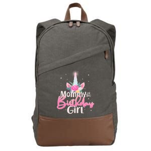 Mommy of the Birthday Girl Magical Unicorn Cotton Canvas Backpack