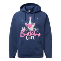 Mommy of the Birthday Girl Magical Unicorn Performance Fleece Hoodie