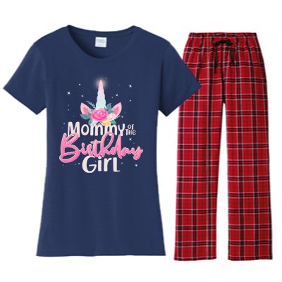 Mommy of the Birthday Girl Magical Unicorn Women's Flannel Pajama Set