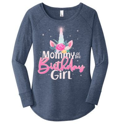 Mommy of the Birthday Girl Magical Unicorn Women's Perfect Tri Tunic Long Sleeve Shirt