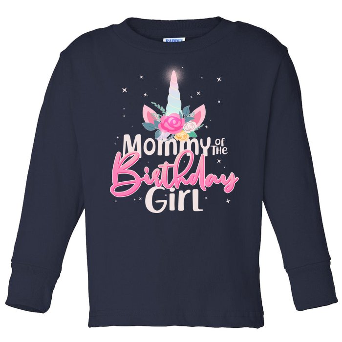 Mommy of the Birthday Girl Magical Unicorn Toddler Long Sleeve Shirt