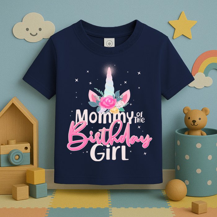 Mommy of the Birthday Girl Magical Unicorn Toddler T-Shirt