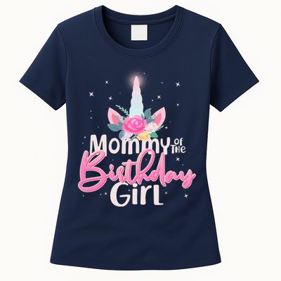 Mommy of the Birthday Girl Magical Unicorn Womens T-Shirt