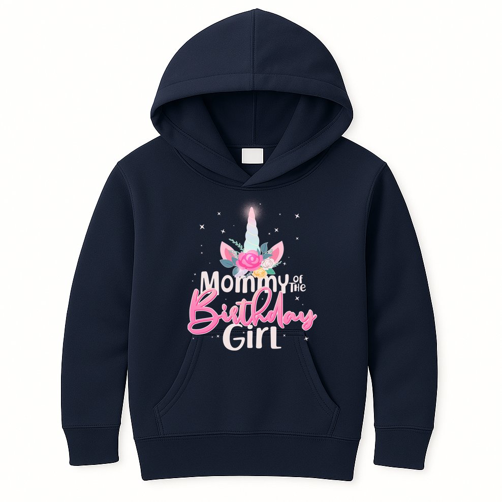 Mommy of the Birthday Girl Magical Unicorn Kids Hoodie