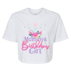 Mommy of the Birthday Girl Magical Unicorn Bella+Canvas Jersey Crop Tee