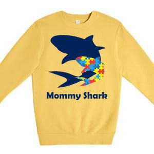 Mommy Shark Autism Awareness  Premium Crewneck Sweatshirt