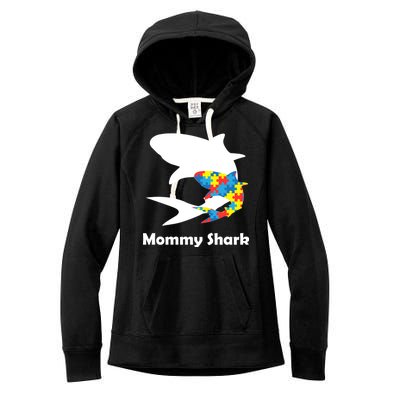 Mommy Shark Autism Awareness  Women's Fleece Hoodie