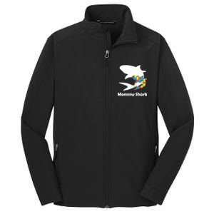 Mommy Shark Autism Awareness  Core Soft Shell Jacket