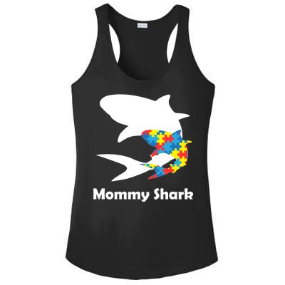 Mommy Shark Autism Awareness  Ladies PosiCharge Competitor Racerback Tank