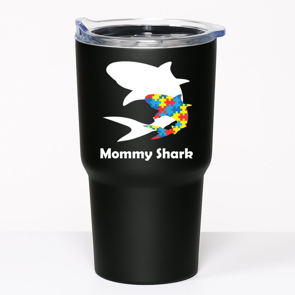 Mommy Shark Autism Awareness  Tumbler