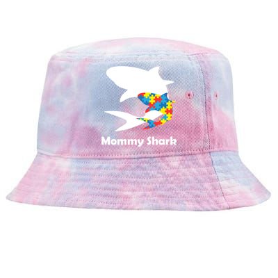 Mommy Shark Autism Awareness  Tie-Dyed Bucket Hat