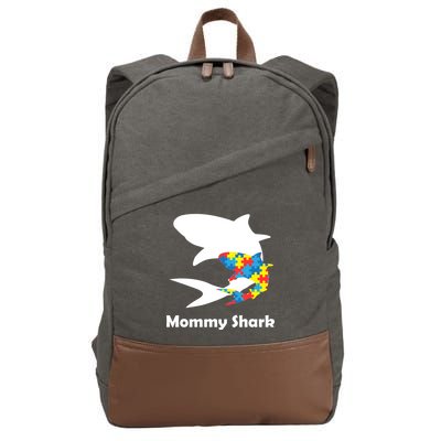 Mommy Shark Autism Awareness  Cotton Canvas Backpack