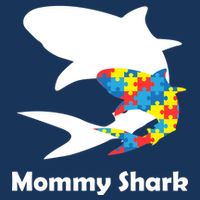 Mommy Shark Autism Awareness  7 Panel Mesh Trucker Snapback Hat