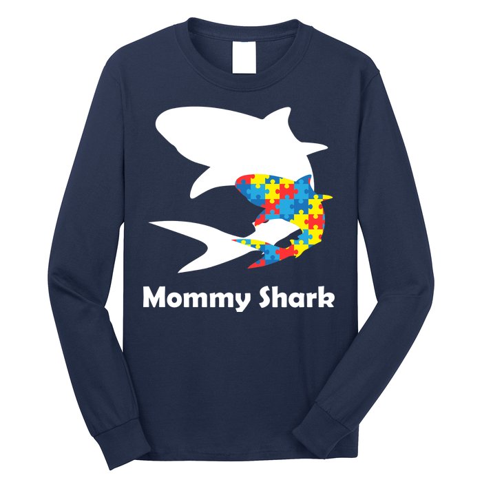 Mommy Shark Autism Awareness  Long Sleeve Shirt