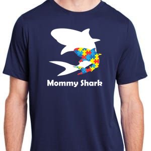 Mommy Shark Autism Awareness  Adult ChromaSoft Performance T-Shirt