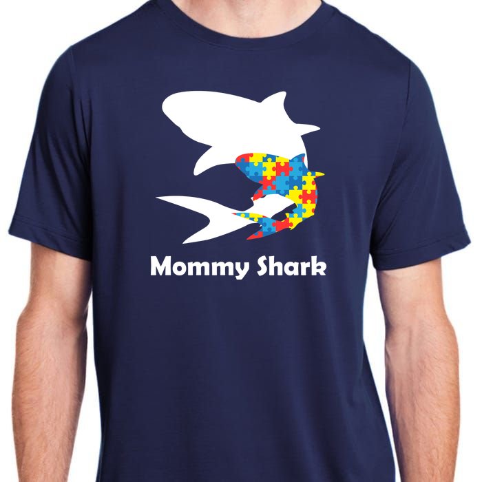 Mommy Shark Autism Awareness  Adult ChromaSoft Performance T-Shirt