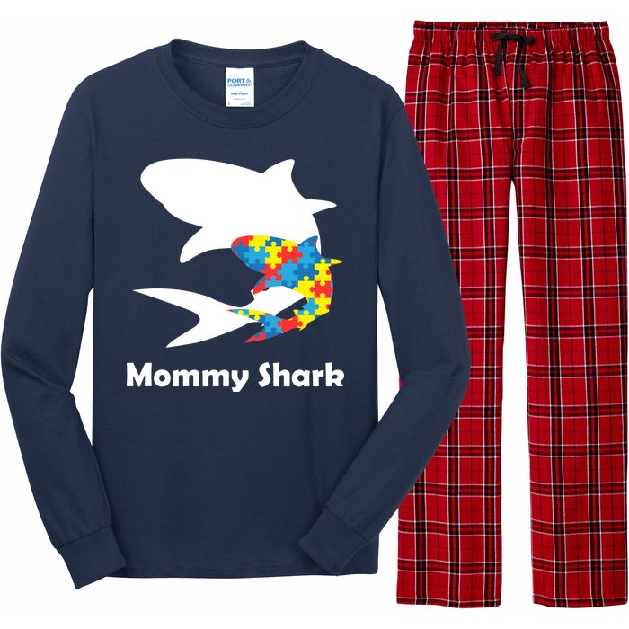 Mommy Shark Autism Awareness  Long Sleeve Pajama Set