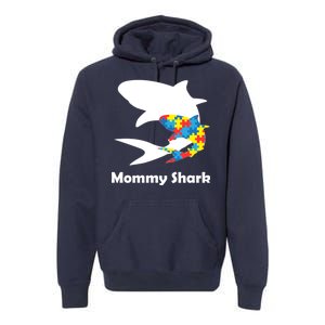 Mommy Shark Autism Awareness  Premium Hoodie