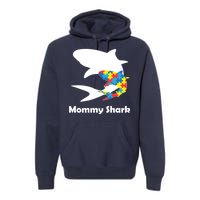 Mommy Shark Autism Awareness  Premium Hoodie