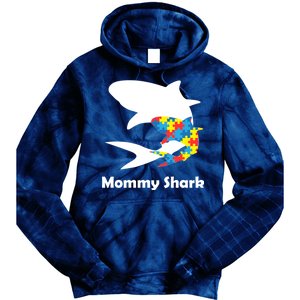 Mommy Shark Autism Awareness  Tie Dye Hoodie