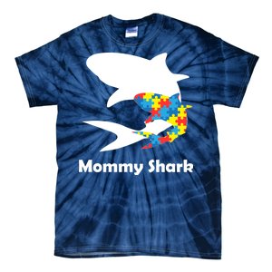 Mommy Shark Autism Awareness  Tie-Dye T-Shirt