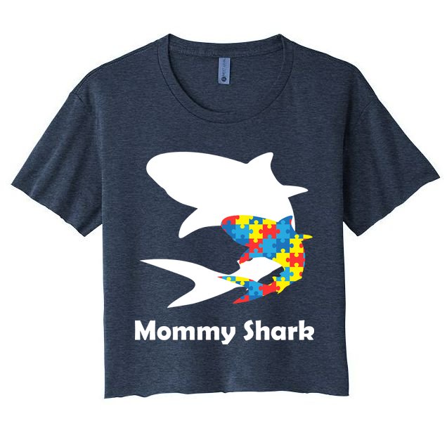 Mommy Shark Autism Awareness  Crop Top