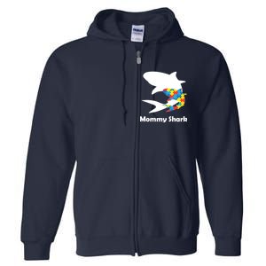 Mommy Shark Autism Awareness  Full Zip Hoodie