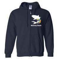 Mommy Shark Autism Awareness  Full Zip Hoodie