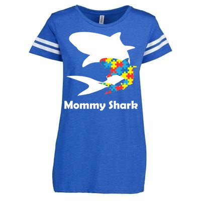 Mommy Shark Autism Awareness  Enza Ladies Jersey Football T-Shirt