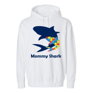 Mommy Shark Autism Awareness  Garment-Dyed Fleece Hoodie