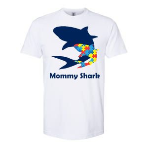 Mommy Shark Autism Awareness  Softstyle CVC T-Shirt