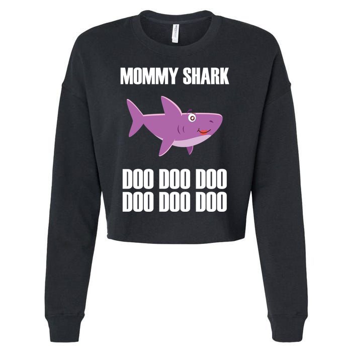 Mommy Shark Doo Cropped Pullover Crew