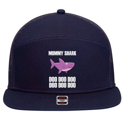 Mommy Shark Doo 7 Panel Mesh Trucker Snapback Hat