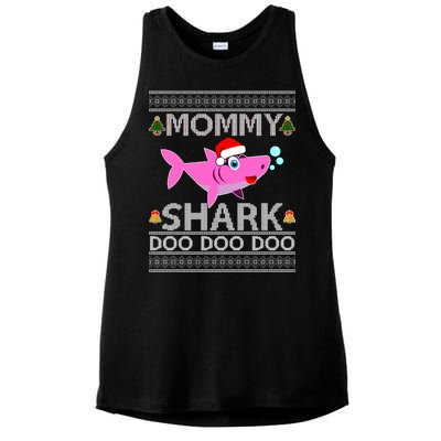 Mommy Shark Doo Doo Cute Ugly Christmas Ladies PosiCharge Tri-Blend Wicking Tank