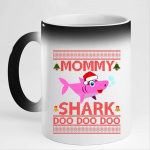 Mommy Shark Doo Doo Cute Ugly Christmas 11oz Black Color Changing Mug