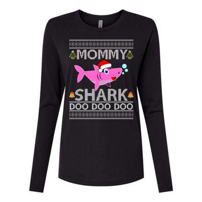 Mommy Shark Doo Doo Cute Ugly Christmas Womens Cotton Relaxed Long Sleeve T-Shirt