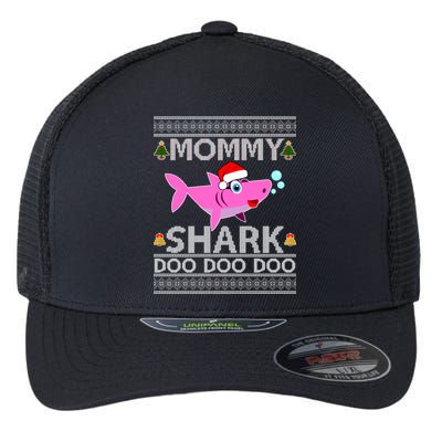 Mommy Shark Doo Doo Cute Ugly Christmas Flexfit Unipanel Trucker Cap