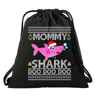 Mommy Shark Doo Doo Cute Ugly Christmas Drawstring Bag