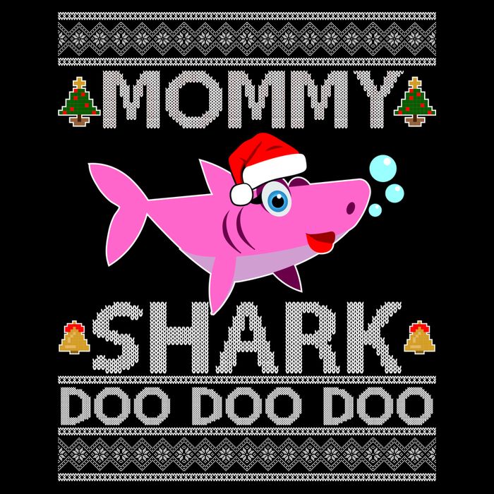 Mommy Shark Doo Doo Cute Ugly Christmas Drawstring Bag