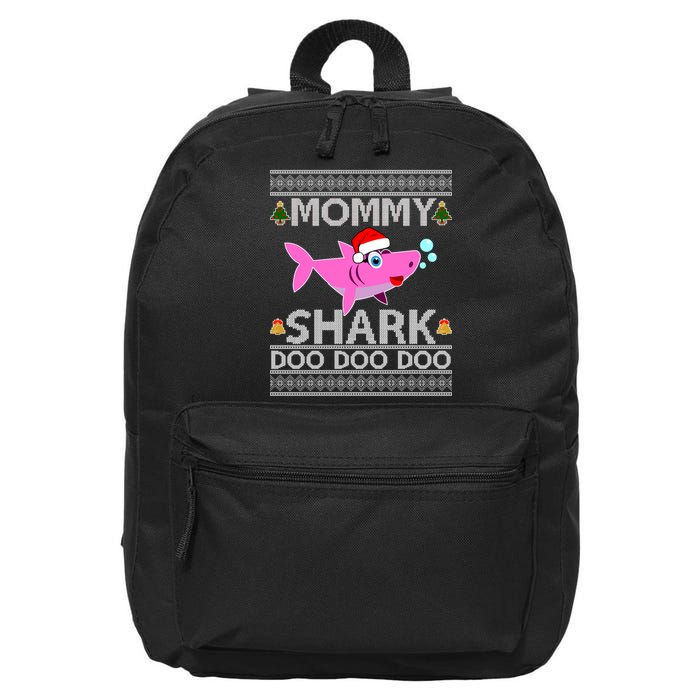 Mommy Shark Doo Doo Cute Ugly Christmas 16 in Basic Backpack
