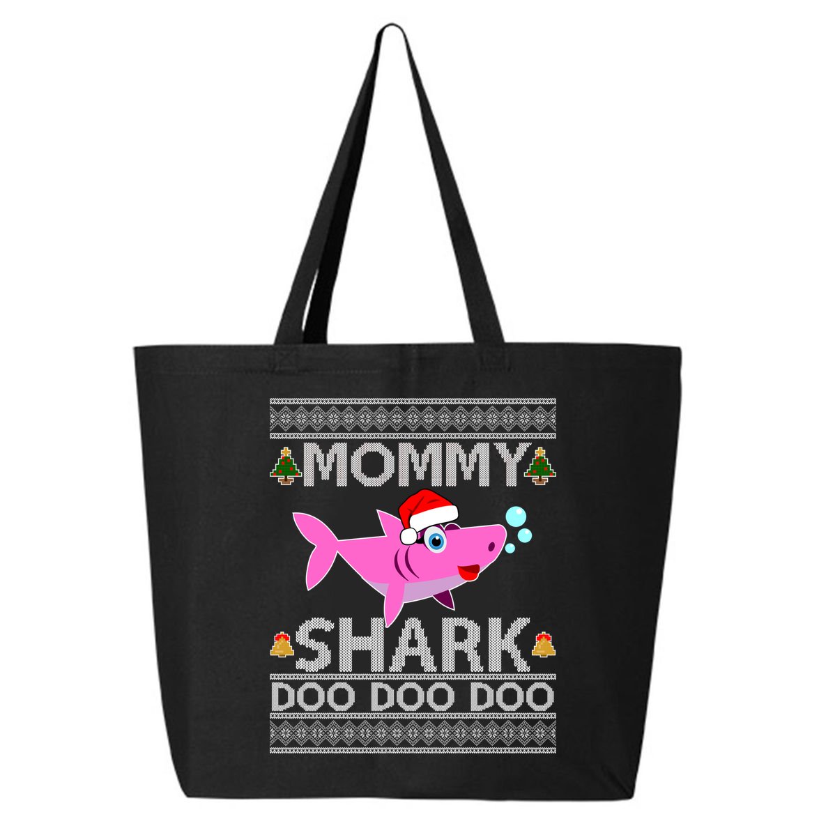 Mommy Shark Doo Doo Cute Ugly Christmas 25L Jumbo Tote