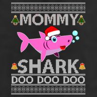 Mommy Shark Doo Doo Cute Ugly Christmas Golf Towel